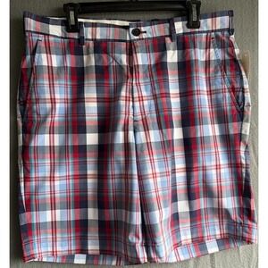 Brooks Brothers Shorts Men Size 35 Multicolor Plaid Chino Pockets Bermuda Casual